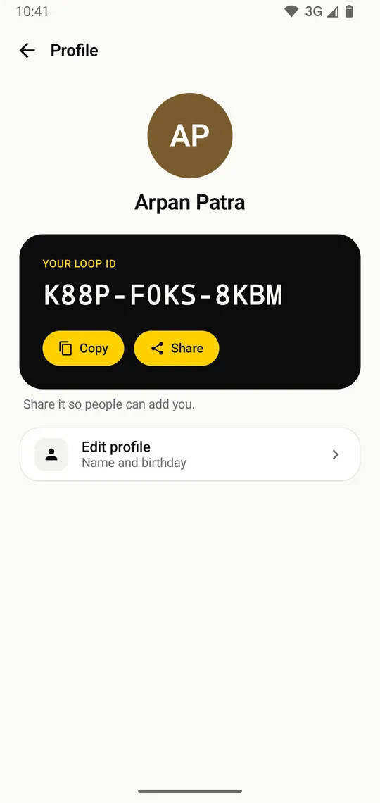 Your Loop ID, no account